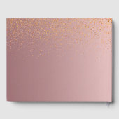 Dusty roos gold confetti script bruiloft gastenboek (Achterkant)