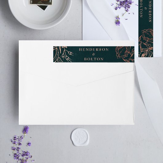 Dusty Roos Gold Emerald Green Wreath Wedding