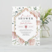  Dusty Roos Gold en Eucalyptus Boho Vrijgezellenfe Kaart (Staand voorkant)