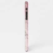 Dusty Roos Gold Glitter Blush Pink Marble Pattern iPhone Hoesje (Linkerkant)