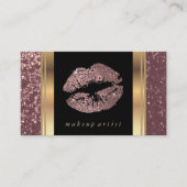 Dusty Roos Gold Glitter Lips and Elegant Gold Visitekaartje (Voorkant)