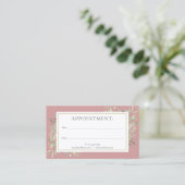 Dusty Roos Gold Greenery Appointment Card Visitekaartje (Staand voorkant)