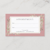Dusty Roos Gold Greenery Appointment Card Visitekaartje (Voorkant)