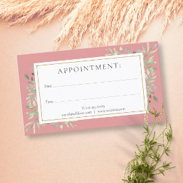 Dusty Roos Gold Greenery Appointment Card Visitekaartje