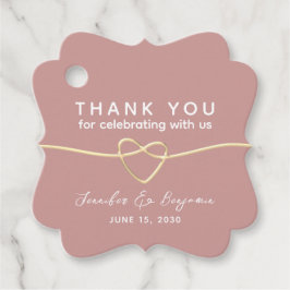 Dusty Roos Gold Heart Wedding Bedankjes Labels