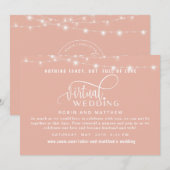 Dusty Roos Gold met lichte online virtuele bruilof Kaart (Voorkant / Achterkant)