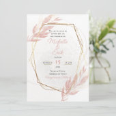 Dusty Roos Gold omwoeld met elegant modern Luxe Kaart (Staand voorkant)