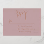 Dusty Roos Gold Pink Wedding, Vrijgezellenfeest RS Folie Uitnodiging (Voorkant)