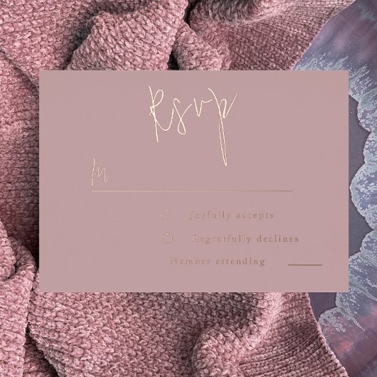 Dusty Roos Gold Pink Wedding, Vrijgezellenfeest RS Folie Uitnodiging