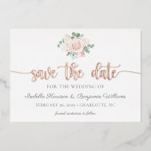Dusty Roos Gold Save the Date Notice Folie Uitnodiging (Voorkant)