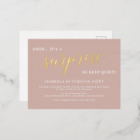 Dusty Roos & Gold Script Surprise Birthday Party