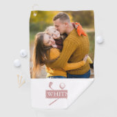 Dusty Roos golfclubs en bal aangepaste naam foto Golfhanddoek (Insitu)