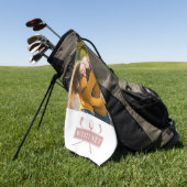 Dusty Roos golfclubs en bal aangepaste naam foto Golfhanddoek (Groen)