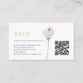 Dusty Roos Goud Sage Groen Bruiloft QR Code RSVP Informatiekaartje (Voorkant)