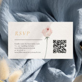 Dusty Roos Goud Sage Groen Bruiloft QR Code RSVP Informatiekaartje