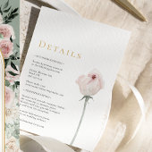Dusty Roos Goud Sage Groen Modern Wedding Details Informatiekaartje