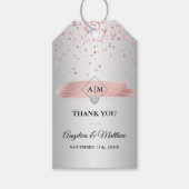 Dusty Roos Gouden Folie Hart Bruiloft Dank u Cadeaulabel (Voorkant)