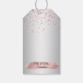 Dusty Roos Gouden Folie Hart Bruiloft Dank u Cadeaulabel (Achterkant)