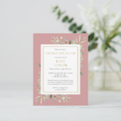 Dusty Roos Greenery Celebration of Life Funeral Aankondigingskaart (Staand voorkant)