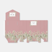 Dusty Roos Greenery Foliage Monogram Weddenschap Bedankdoosjes (Uitgevouwen)