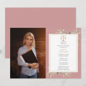 Dusty Roos Greenery Law School Afstuderen Foto Kaart (Voorkant / Achterkant)