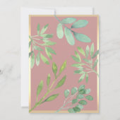 Dusty Roos Greenery repetitie Dinner Invitation Kaart (Achterkant)