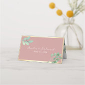Dusty Roos Greenery Wedding Place Card Plaatskaartje (Achterkant)