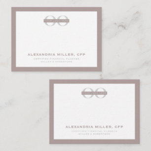 Dusty Roos Grey Corporate Logo Branded Dual Sided Notitiekaartje