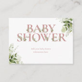 Dusty Roos groen Baby shower Behuizing Kaart (Voorkant)