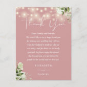 Dusty Roos groen dank u bruiloft plaats kaart (Voorkant)
