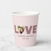 Dusty Roos Hart Cutout Liefde Paar Foto Papieren Bekers (Achterkant)