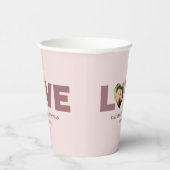 Dusty Roos Hart Cutout Liefde Paar Foto Papieren Bekers (Rechts)