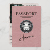 Dusty Roos Hawaii Passport Bewaar de datum Save The Date (Voorkant / Achterkant)