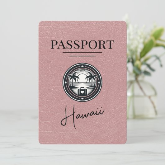 Dusty Roos Hawaii Passport Bewaar de datum Save The Date (Staand voorkant)