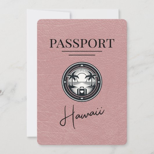 Dusty Roos Hawaii Passport Bewaar de datum Save The Date (Voorkant)