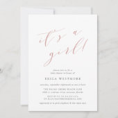 Dusty Roos "Het is een meisje" Kalligrafie Baby sh Kaart (Voorkant)