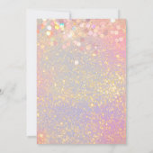 Dusty Roos Holographic Glitter Elegant Wedding Kaart (Achterkant)