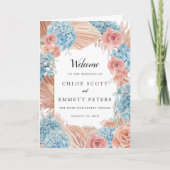 Dusty Roos Hydrangea Wedding Booklet Programma (Voorkant)