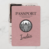 Dusty Roos India Passport Bewaar de datum Save The Date (Voorkant / Achterkant)