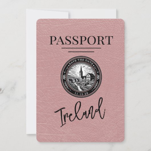 Dusty Roos Ireland Passport Save the Date (Voorkant)
