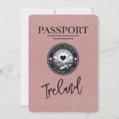 Dusty Roos Ireland Passport Wedding Invitation Kaart (Achterkant)