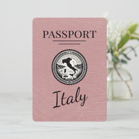 Dusty Roos Italië Passport Save The Date (Staand voorkant)