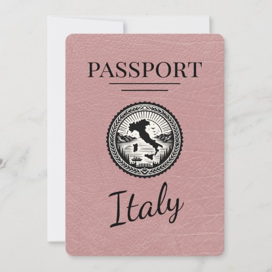 Dusty Roos Italië Passport Save The Date (Voorkant)