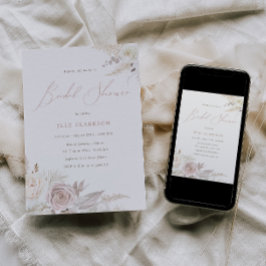 Dusty Roos & Ivory Elegant Vrijgezellenfeest Kaart