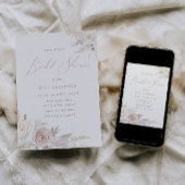 Dusty Roos & Ivory Elegant Vrijgezellenfeest Kaart