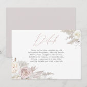 Dusty Roos & Ivory Elegant Wedding Details Informatiekaartje (Voorkant / Achterkant)