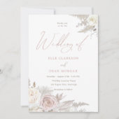 Dusty Roos & Ivory Elegant Wedding Kaart (Voorkant)