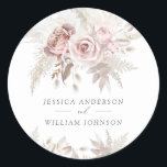 Dusty Roos & Ivory Floral Beauful Wedding Large Ronde Sticker<br><div class="desc">Dusty Roos & Ivory Floral Beauful Wedding Large Classic Round Sticker Favor Seal We hebben ook veel andere uitnodigingen en collecties.</div>