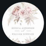 Dusty Roos & Ivory Floral Beauful Wedding Ronde Sticker<br><div class="desc">Dusty Roos & Ivory Floral Beauful Wedding Round Sticker Favor Seal We hebben ook veel andere uitnodigingen en collecties.</div>