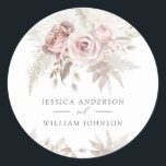 Dusty Roos & Ivory Floral Beauful Wedding Ronde Sticker<br><div class="desc">Dusty Roos & Ivory Floral Beauful Wedding Round Sticker Favor Seal We hebben ook veel andere uitnodigingen en collecties.</div>
